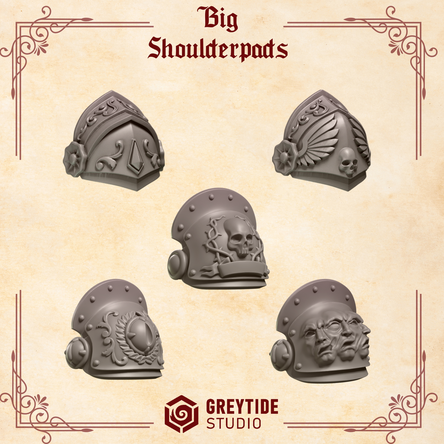 Crimson Lords Big Shoulderpads x10 Resin Upgrade Parts product image