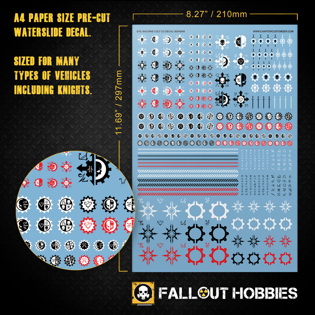 Evil Machine Cultist Pre-Cut Waterslide Decal Sheet – Fallout Hobbies
