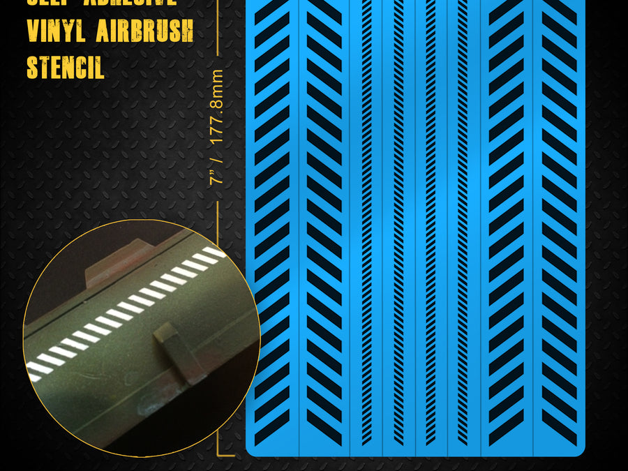 Caution Stripes Airbrush Stencil