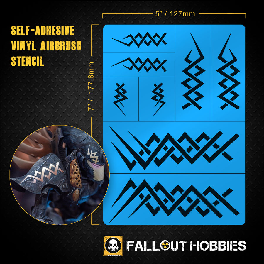 Fallout Hobbies Elven Tribal Airbrush Stencil