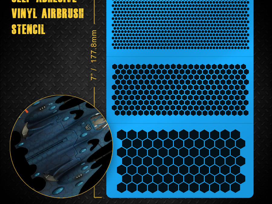 Hex Mesh Airbrush Stencil