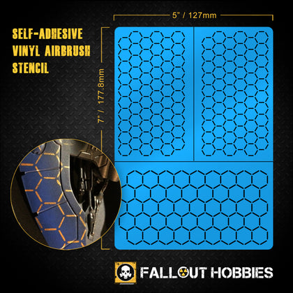 Inverse Hex Mesh Airbrush Stencil