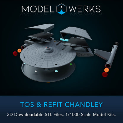 1/1000 TOS and Refit Chandley Class STL File Download