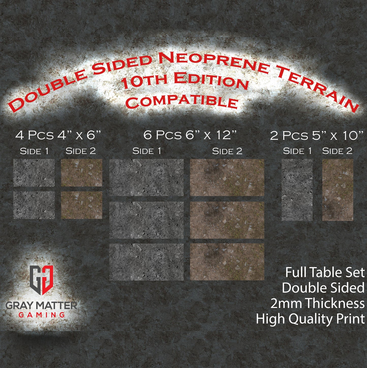 Double Sided Neoprene Terrain Table Set - 10th Edition Compatible