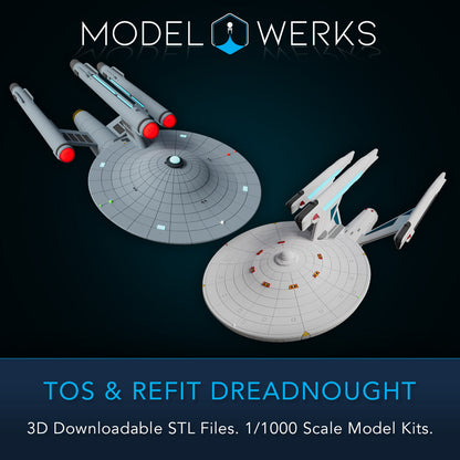 1/1000 TOS and Refit Dreadnought Class STL File Download