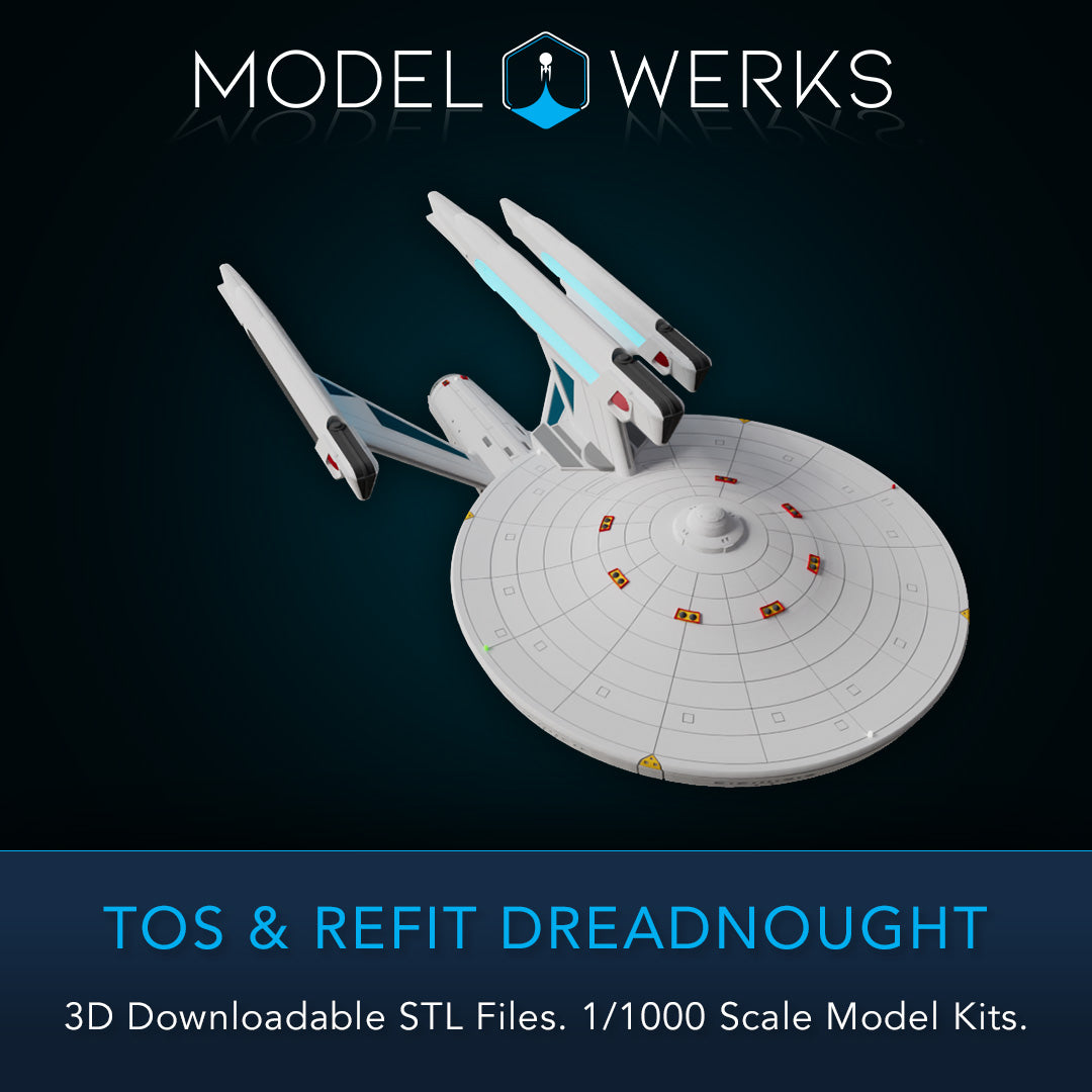 1/1000 TOS and Refit Dreadnought Class STL File Download