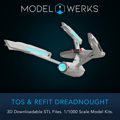 1/1000 TOS and Refit Dreadnought Class STL File Download