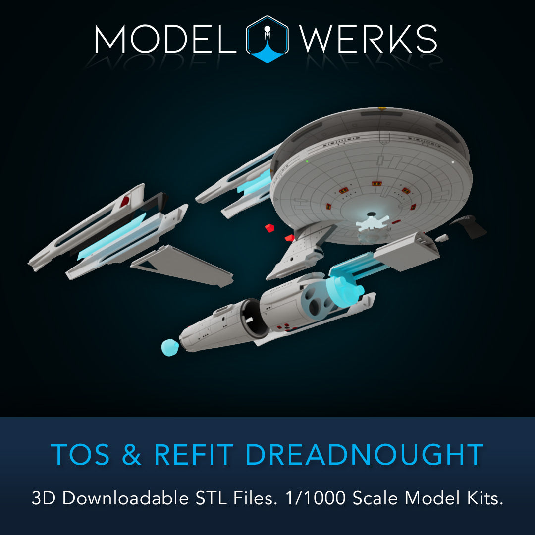 1/1000 TOS and Refit Dreadnought Class STL File Download