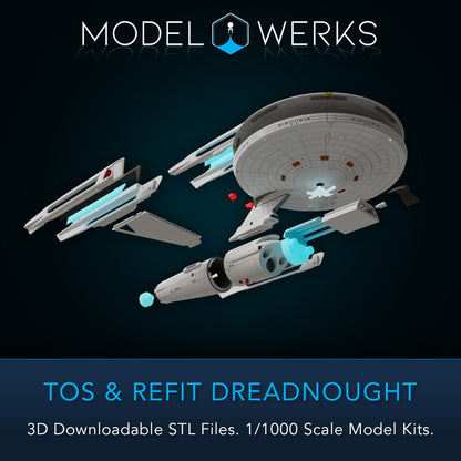 1/1000 TOS and Refit Dreadnought Class STL File Download