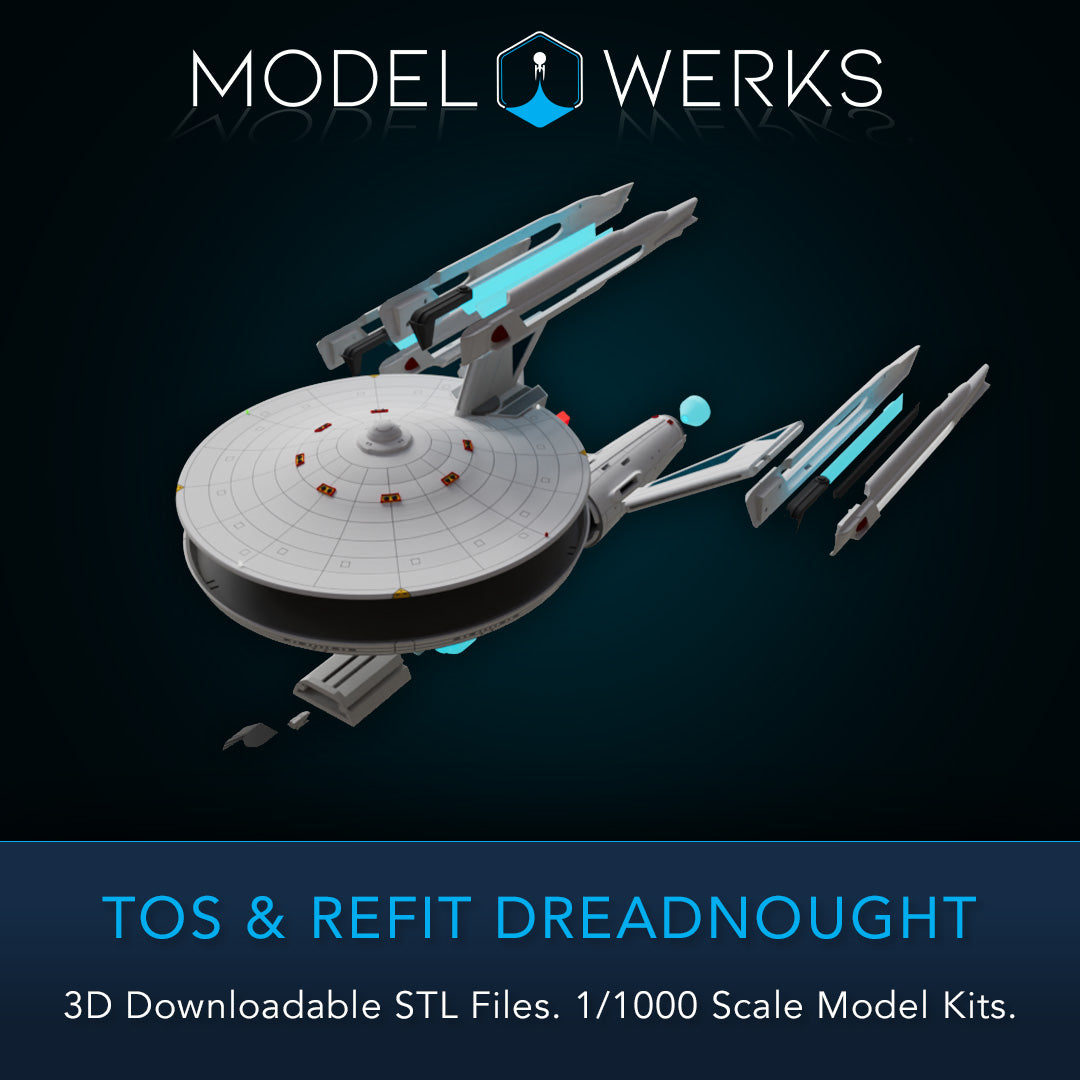 1/1000 TOS and Refit Dreadnought Class STL File Download