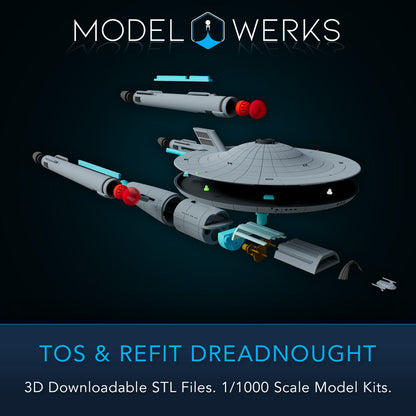 1/1000 TOS and Refit Dreadnought Class STL File Download