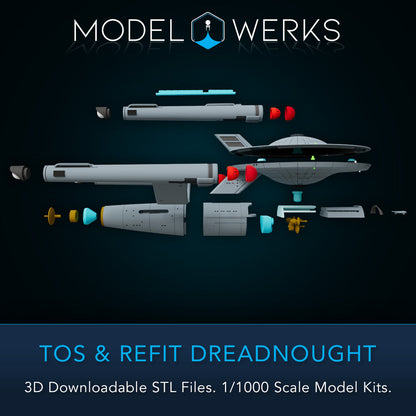 1/1000 TOS and Refit Dreadnought Class STL File Download