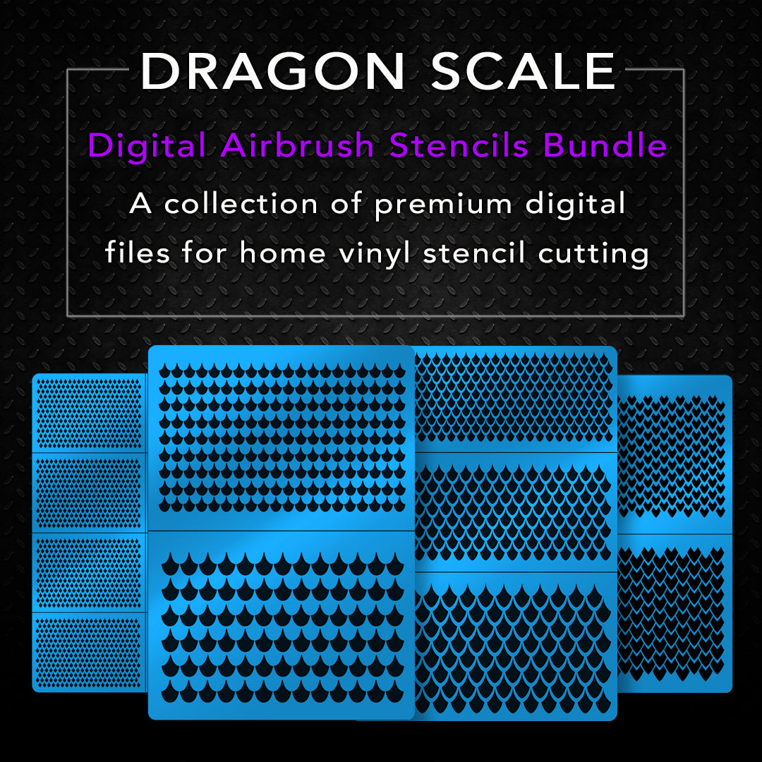 Dragon Patterns Digital Airbrush Stencils Bundle