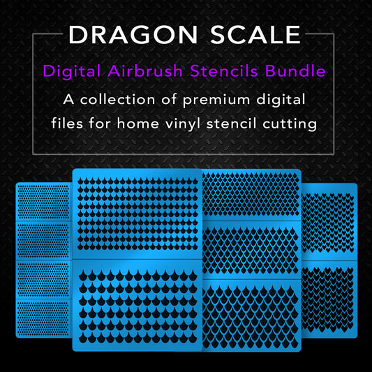 Dragon Patterns Digital Airbrush Stencils Bundle