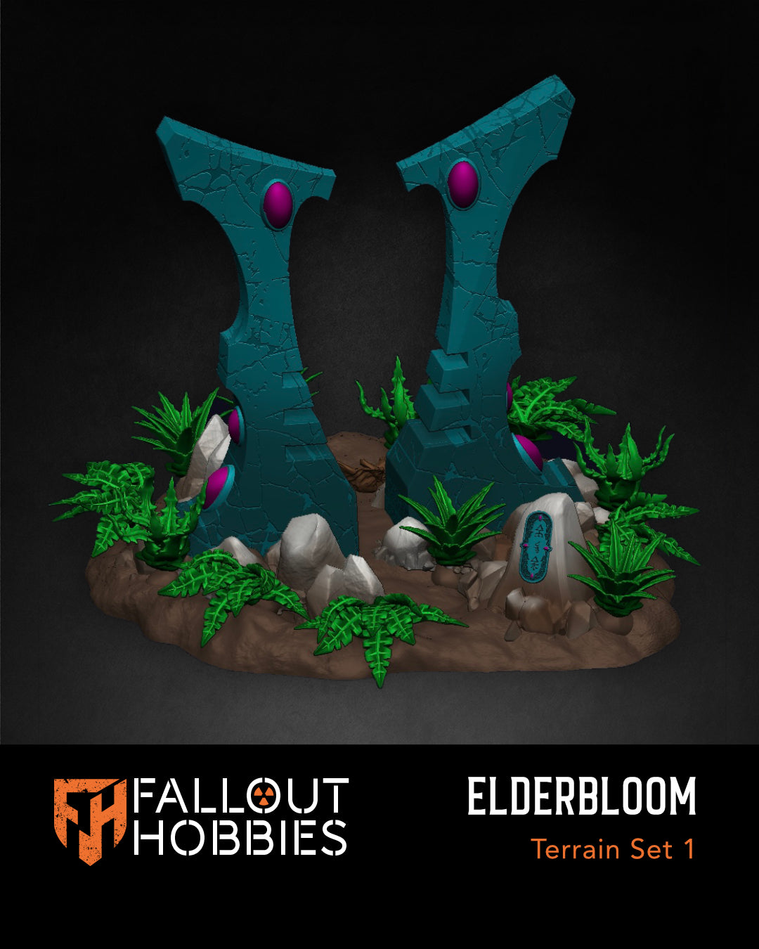 Elderbloom Terrain Set 1 – Ancient Alien Shrine & Objective Marker STL Collection