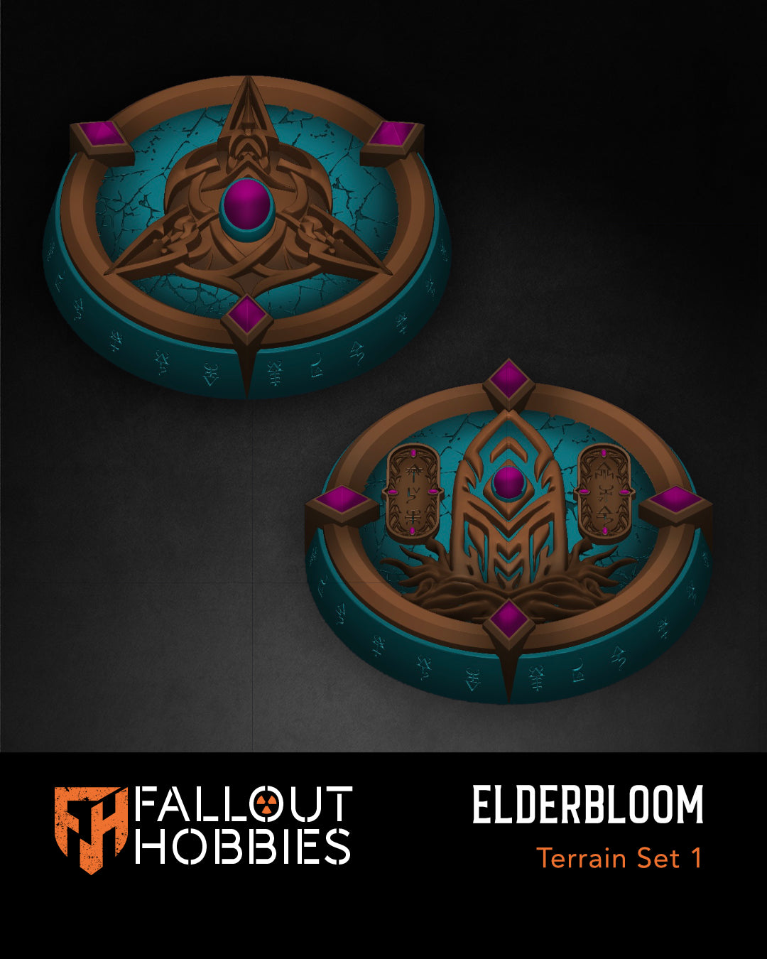 Elderbloom Objective Markers STL | Ancient Alien Objective Markers for 28–32mm Tabletops