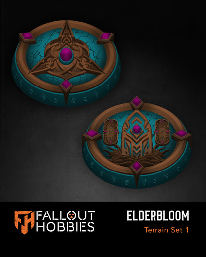 Elderbloom Terrain Set 1 – Ancient Alien Shrine & Objective Marker STL Collection