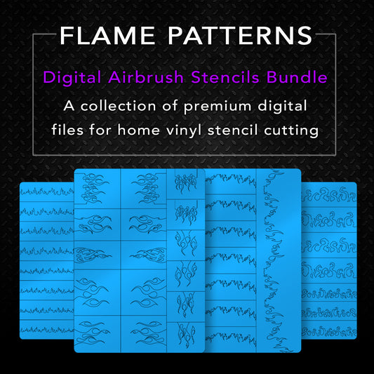 Flames Digital Airbrush Stencils Bundle