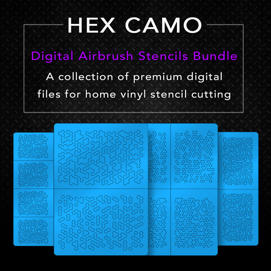 Hex Camo Digital Airbrush Stencils Bundle