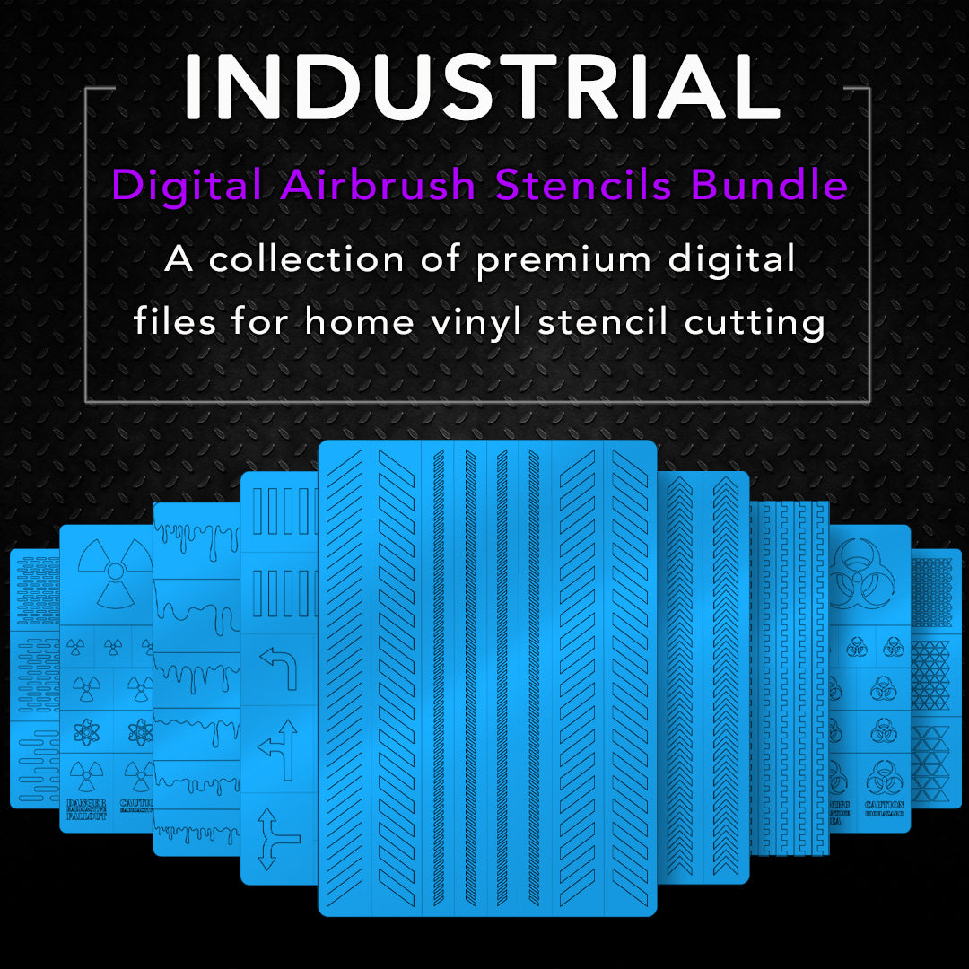 Industrial Digital Airbrush Stencils Bundle