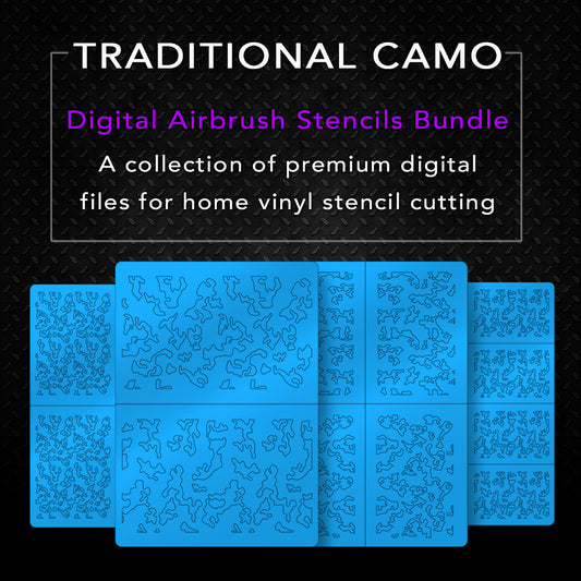Traditional Camo Digital Airbrush Stencils Bundle