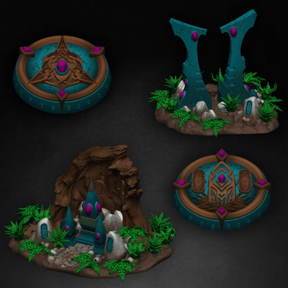 Elderbloom Terrain Set 1 – Physical Resin Alien Jungle Terrain Kit