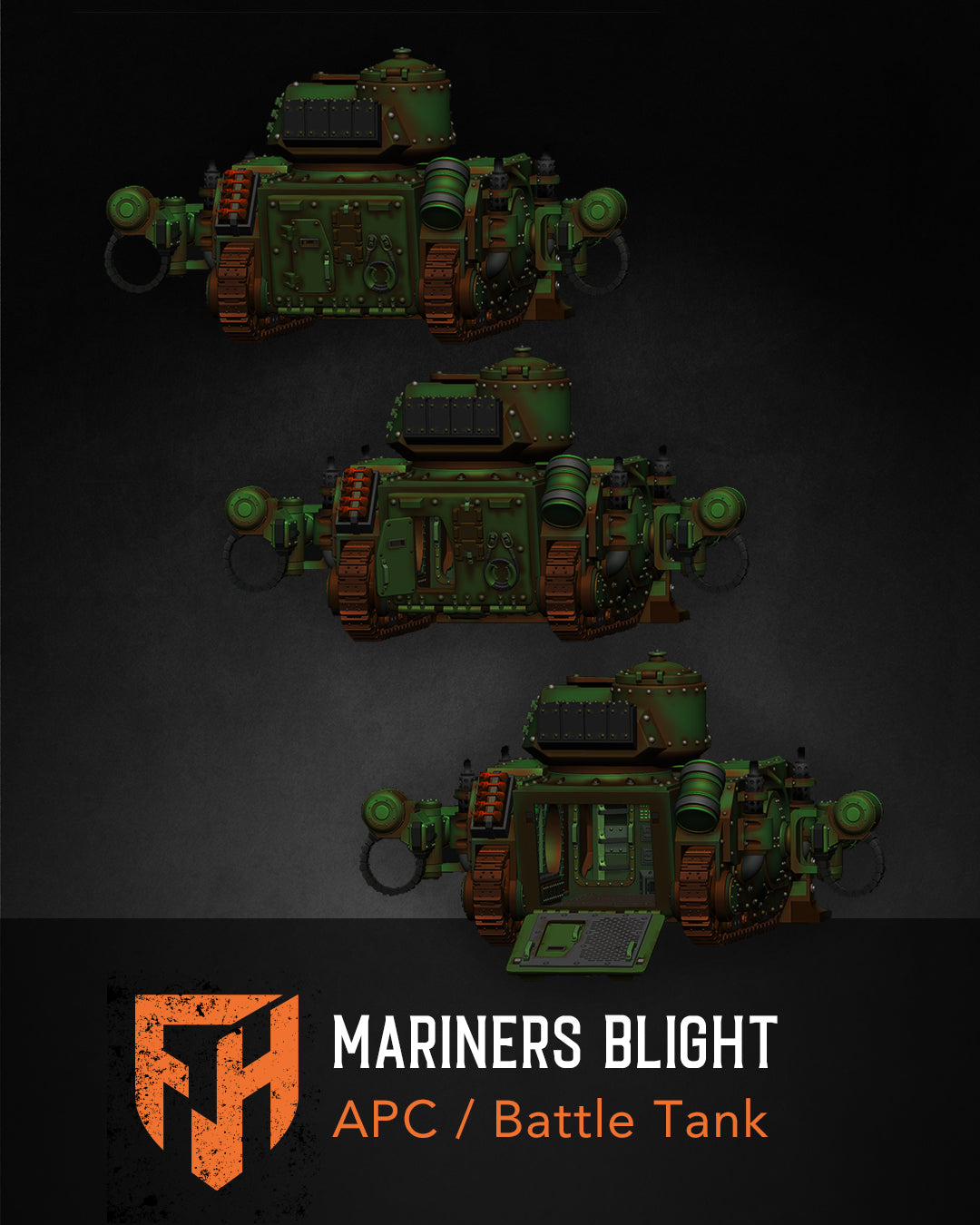 Mariners Blight APC / Battle Tank 28mm Vehicle STL Set