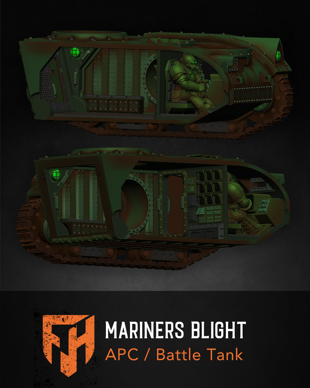 Mariners Blight APC / Battle Tank 28mm Vehicle STL Set