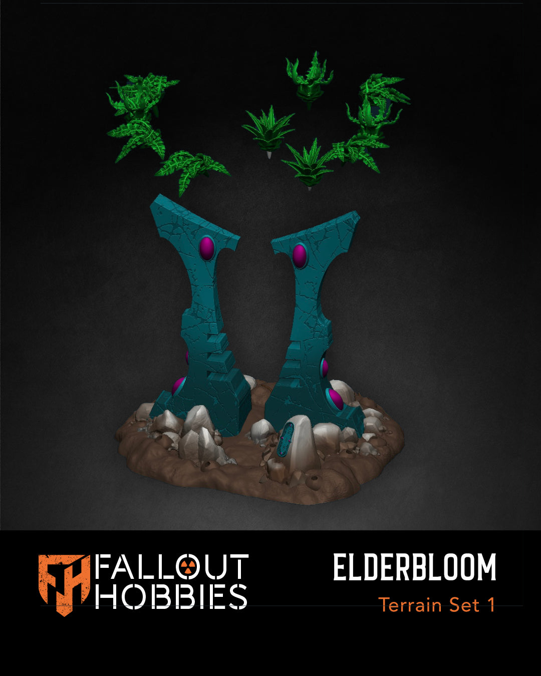 Elderbloom Terrain Set 1 – Ancient Alien Shrine & Objective Marker STL Collection