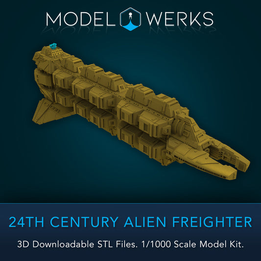 1:1000 24th Century Alien Freighter STL File Download