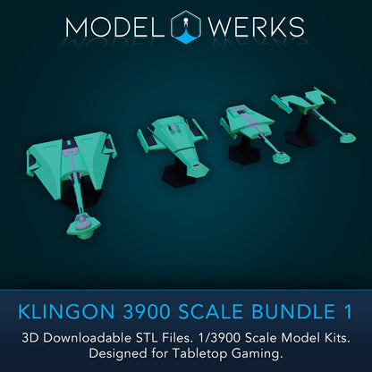Klingon Vessels 1/3900 Scale STL Bundle 1