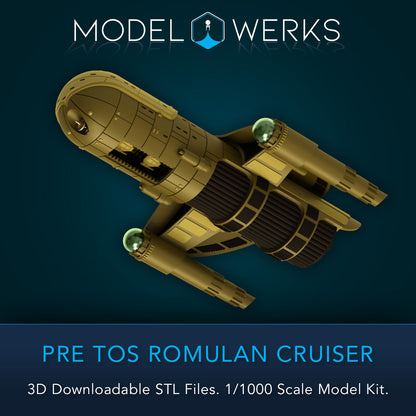 1/1000 PRE TOS Romulan Cruiser Kit STL File Download