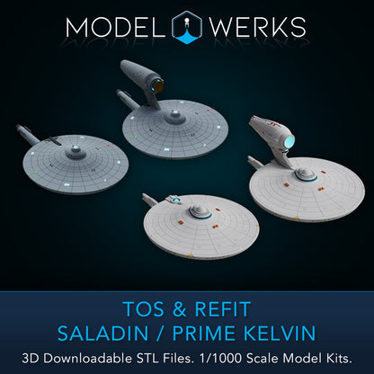 1/1000 TOS and Refit Saladin / Prime Kelvin Class STL File Download
