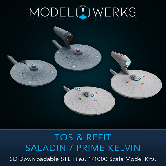 1/1000 TOS and Refit Saladin / Prime Kelvin Class STL File Download