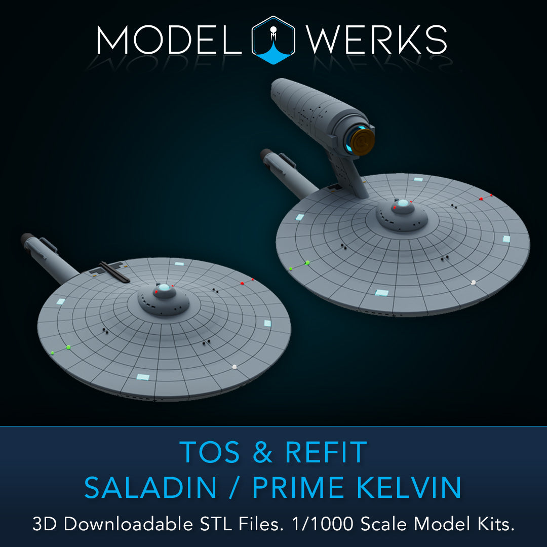 1/1000 TOS and Refit Saladin / Prime Kelvin Class STL File Download