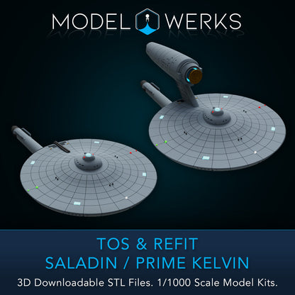 1/1000 TOS and Refit Saladin / Prime Kelvin Class STL File Download