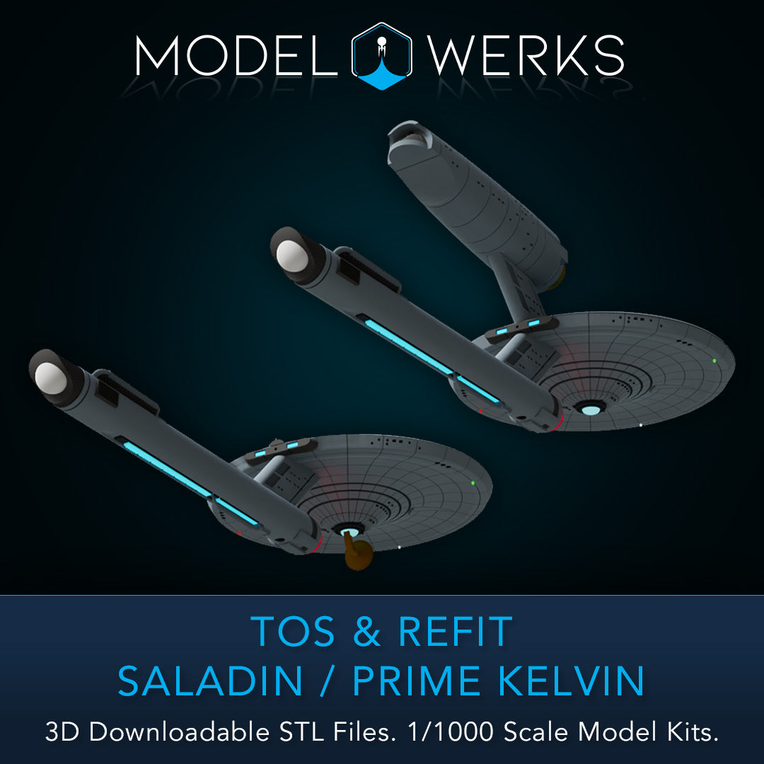 1/1000 TOS and Refit Saladin / Prime Kelvin Class STL File Download