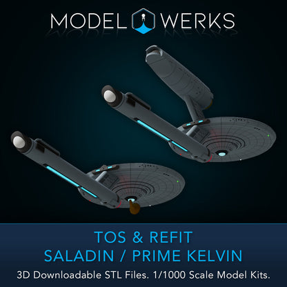 1/1000 TOS and Refit Saladin / Prime Kelvin Class STL File Download