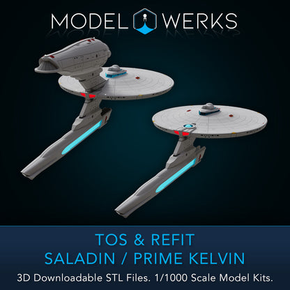1/1000 TOS and Refit Saladin / Prime Kelvin Class STL File Download