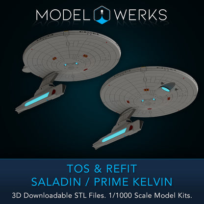1/1000 TOS and Refit Saladin / Prime Kelvin Class STL File Download