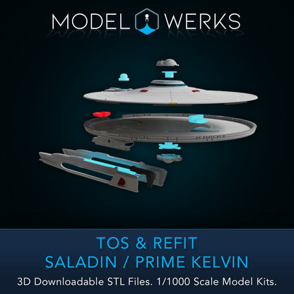 1/1000 TOS and Refit Saladin / Prime Kelvin Class STL File Download