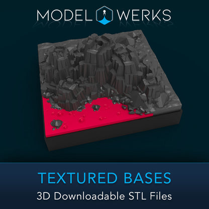 1/72 Scale Textured Bases STL File Download