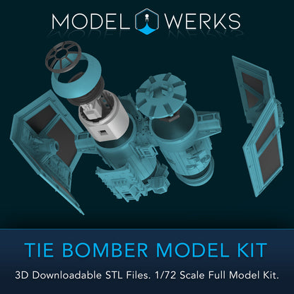 1/72 Scale Tie Bomber Full Kit STL File Download