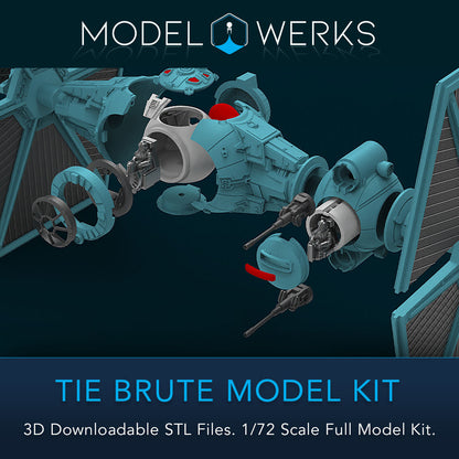 1/72 Scale Tie Brute Full kit STL File Download