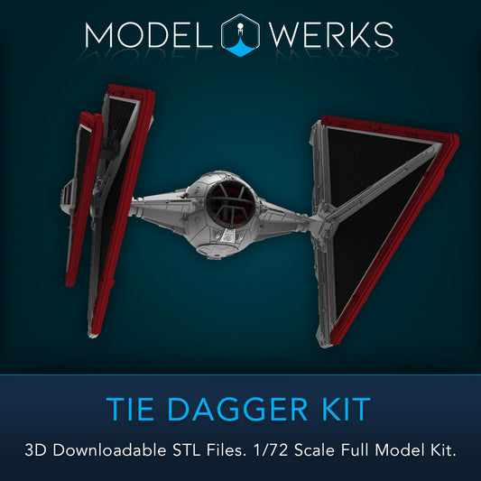 1/72 Scale Tie Dagger Full Kit STL File Download
