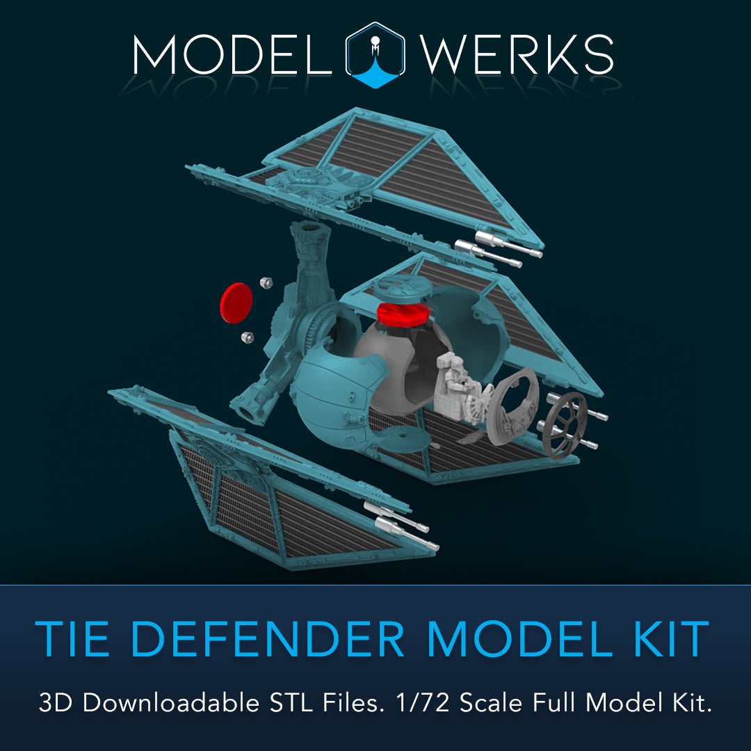 1/72 Scale Tie Defender Full Kit STL File Download