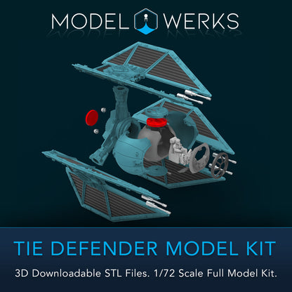 1/72 Scale Tie Defender Full Kit STL File Download