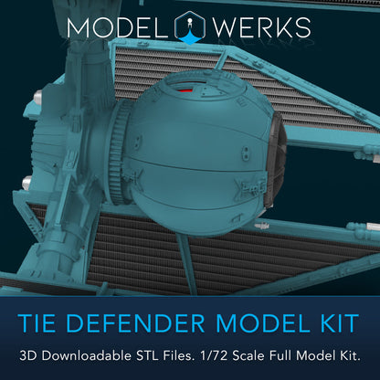 1/72 Scale Tie Defender Full Kit STL File Download