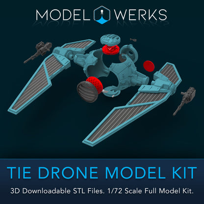 1/72 Scale Tie Drone Full Kit STL File Download