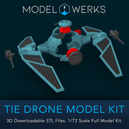 1/72 Scale Tie Drone Full Kit STL File Download